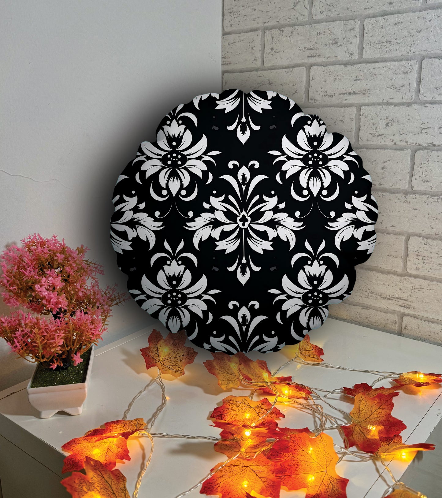 Coussin rond - noir 1