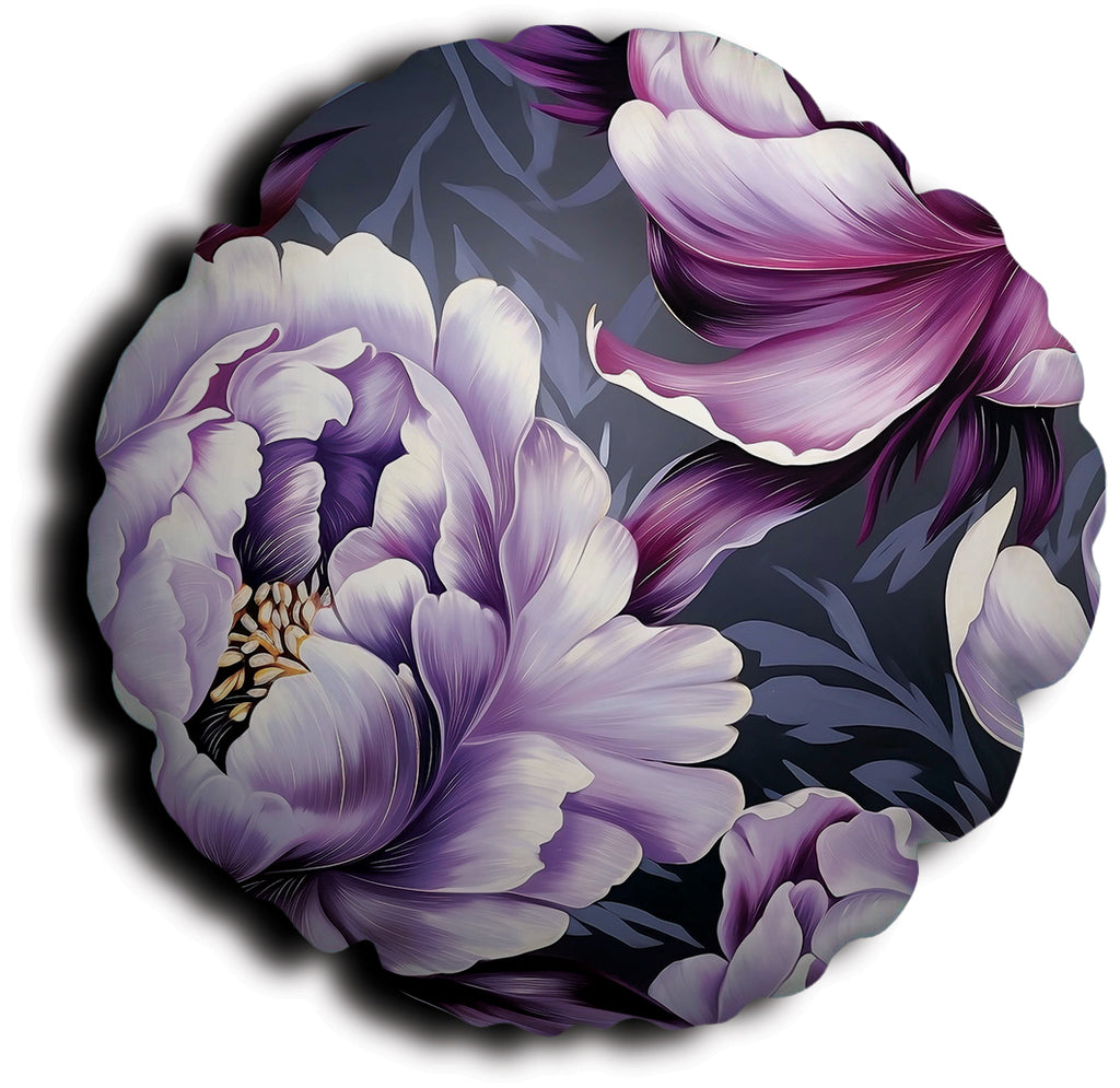 Poduszka okrągła - Kwiaty fiolet