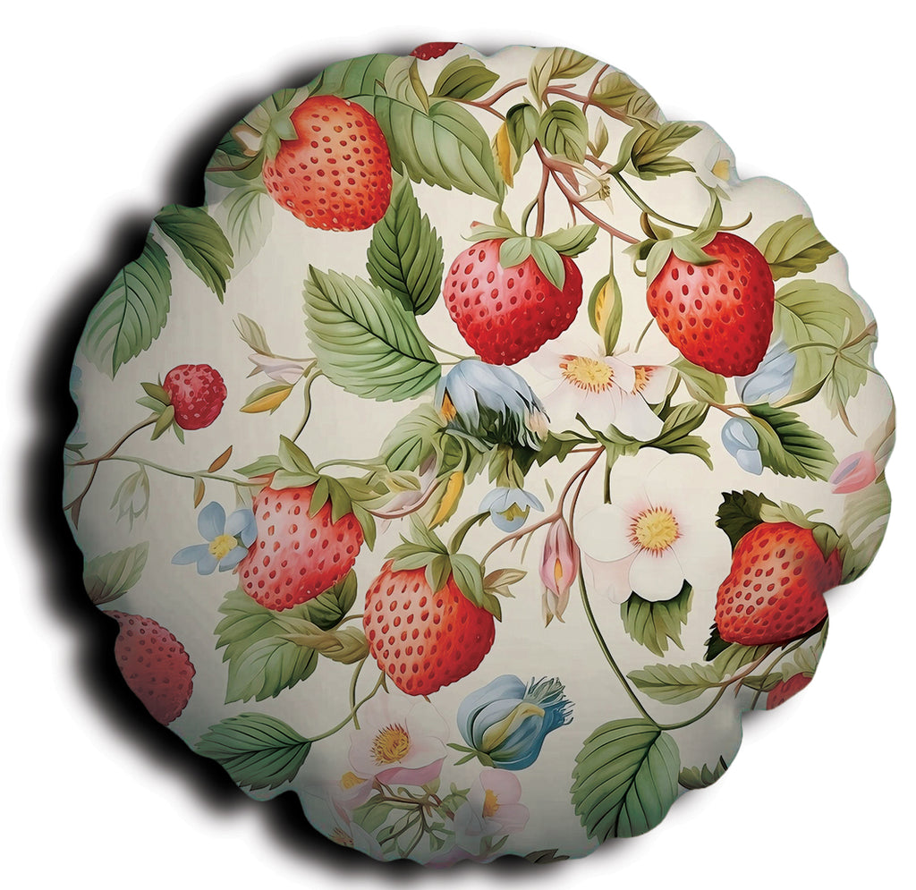 Poduszka okrągła - truskawki