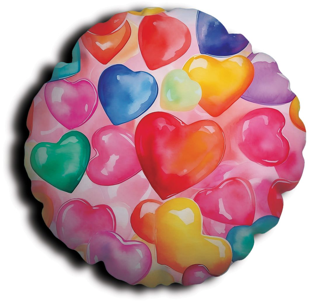 Poduszka okrągła - serduszka