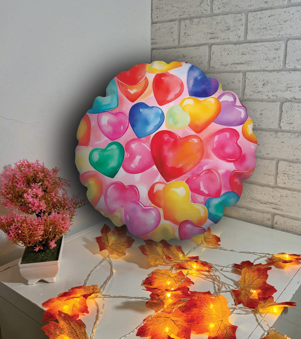 Poduszka okrągła - serduszka