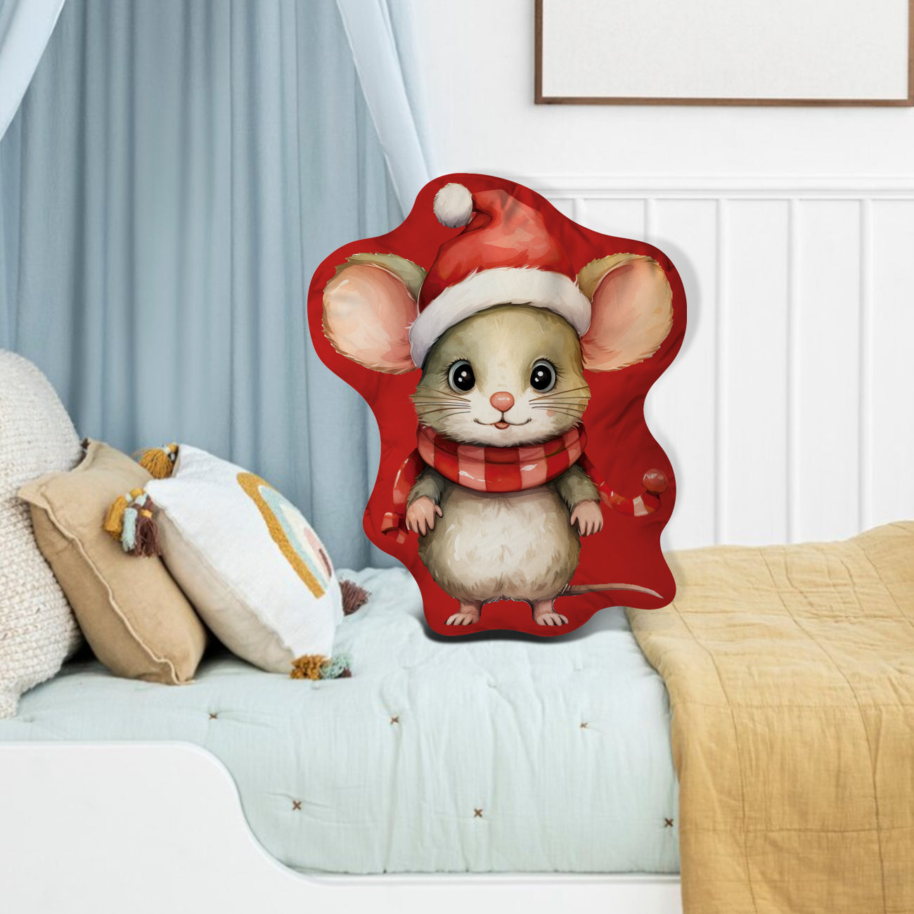 Pillow - Mouse in a scarf cuddly toy